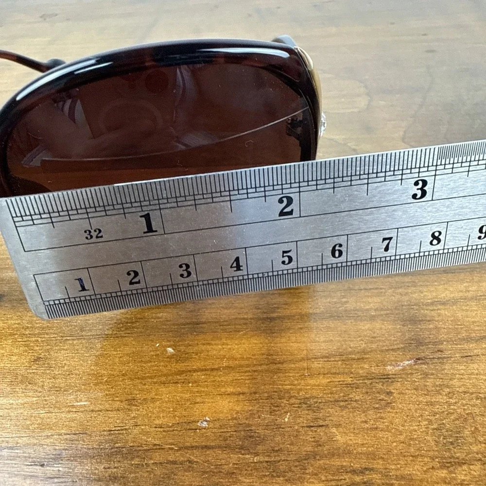Jessica Simpson Oversized Rectangular Black Brown Tortoise Gold Sunglasses J5686